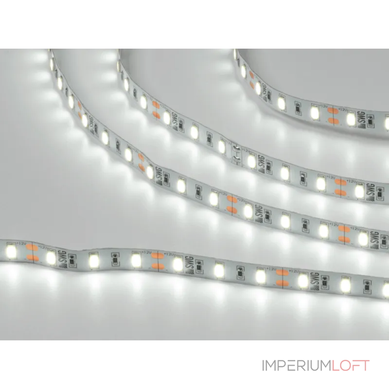 Светодиодная лента 5630, 60 LED/м, 12 Вт/м, 12В , IP20, Цвет: Холодный белый, SWG660-12-12-W-M Светодиодная лента 5630, 60 LED/м, 12 Вт/м, 12В , IP20, Цвет: Холодный белый, SWG660-12-12-W-M