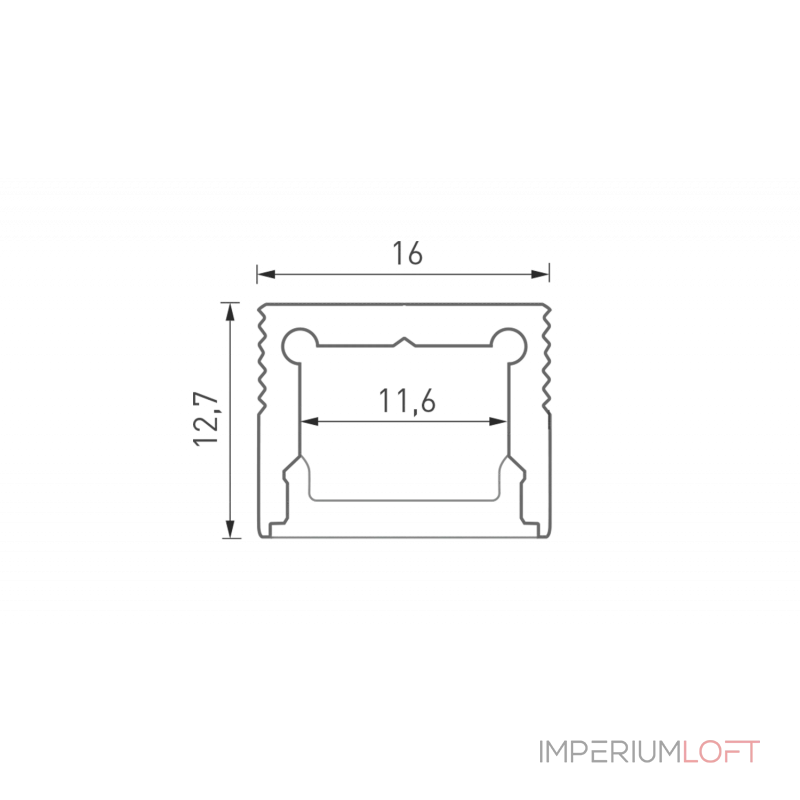 Накладной алюминиевый профиль Design LED LS1613, 2500 мм, анодированный, LS.1613-R от NovaLamp Накладной алюминиевый профиль Design LED LS1613, 2500 мм, анодированный, LS.1613-R от NovaLamp