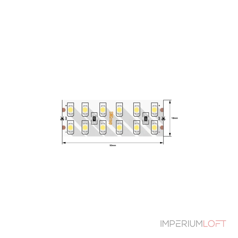 Светодиодная лента 2835, 240 LED/м, 19,2 Вт/м, 24В , IP20, Цвет: Нейтральный белый, SWG2240-24-19.2-NW-M Светодиодная лента 2835, 240 LED/м, 19,2 Вт/м, 24В , IP20, Цвет: Нейтральный белый, SWG2240-24-19.2-NW-M