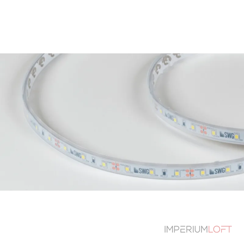 Светодиодная лента 2835, 60 LED/м, 4,8 Вт/м, 12В , IP66, 3M, Цвет: Холодный белый, SWG260-12-4.8-W-66-M