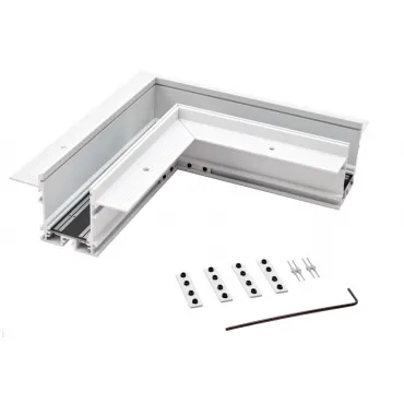 Коннектор угловой потолочный встраиваемый SY Белый Муар  Серебро SY-601901-RC-CN-1-WHMR-PCB