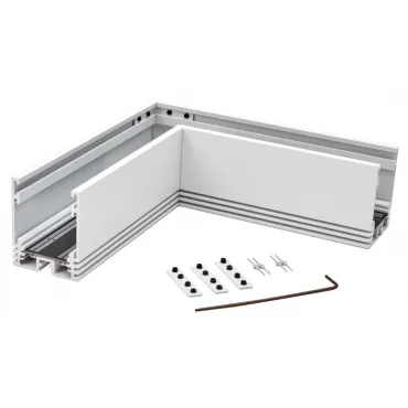Коннектор угловой потолочный SY Белый Муар  Серебро SY-601901-CN-WHMR-PCB