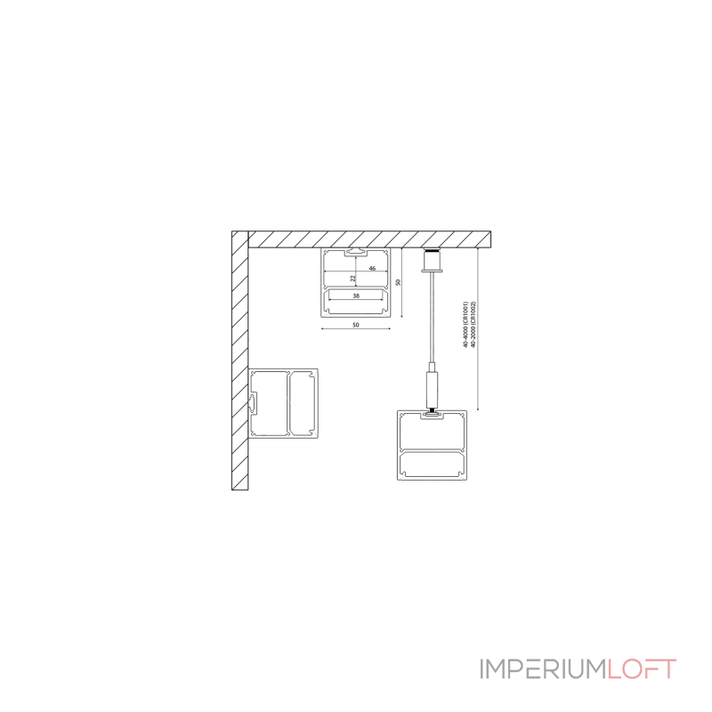 Подвесной/накладной алюминиевый профиль Design LED LS 5050, 2500 мм, золотой, LS.5050-G-R от NovaLamp