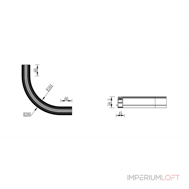 Коннектор радиусный внутренний для встраиваемого глубокого шинопровода под гипсокартон, Черный, SY-LINK-CNT1-R200BL от NovaLamp Коннектор радиусный внутренний для встраиваемого глубокого шинопровода под гипсокартон, Черный, SY-LINK-CNT1-R200BL от NovaLamp