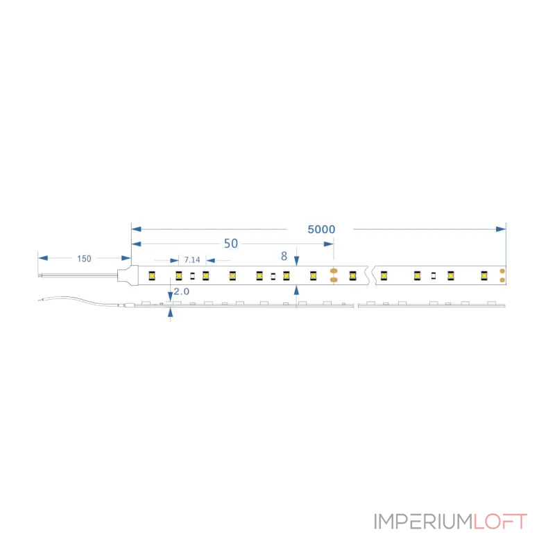Светодиодная термолента CSP, 240led/m, 10Вт/м, 24В, 4000K, IP68, 36