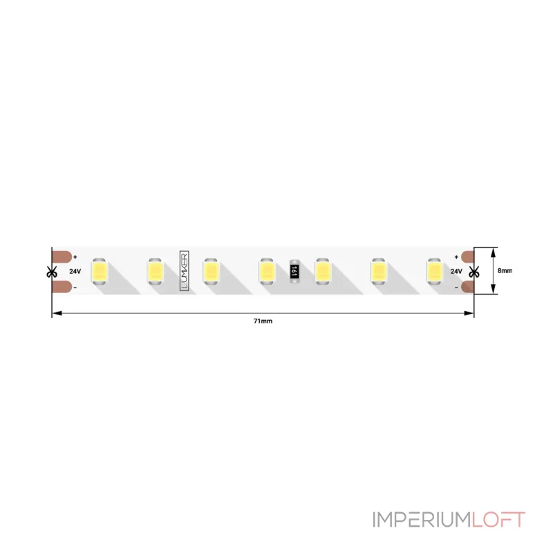 Лента светодиодная 10 Вт/м (IP33) Цвет Теплый 3000К 24В CRI=92-96 LUMKER SMD2835