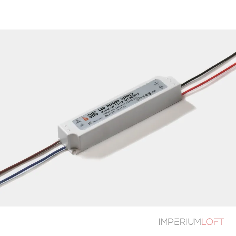 Блок питания SWG для ленты IP 67 пластик 12 W 12V LV-12-12