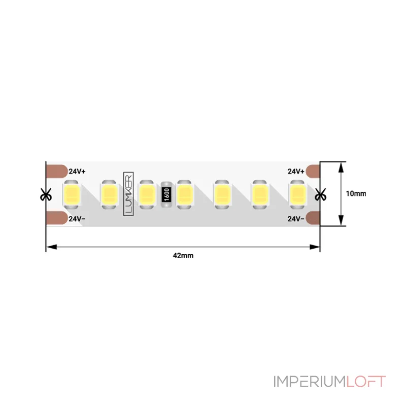 Лента светодиодная 17 Вт/м (IP33) Цвет Теплый 3000К 24В CRI=92-96 LUMKER SMD2835