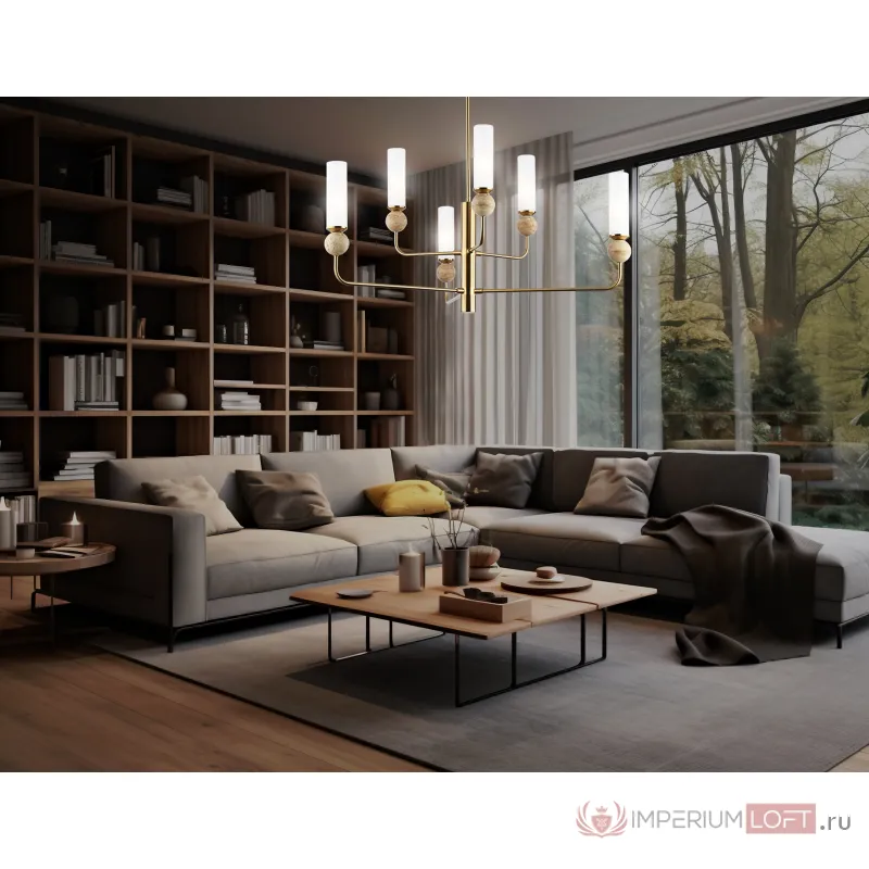 Люстра на штанге с мрамором Ambrella HIGH LIGHT LH53251 от ImperiumLoft