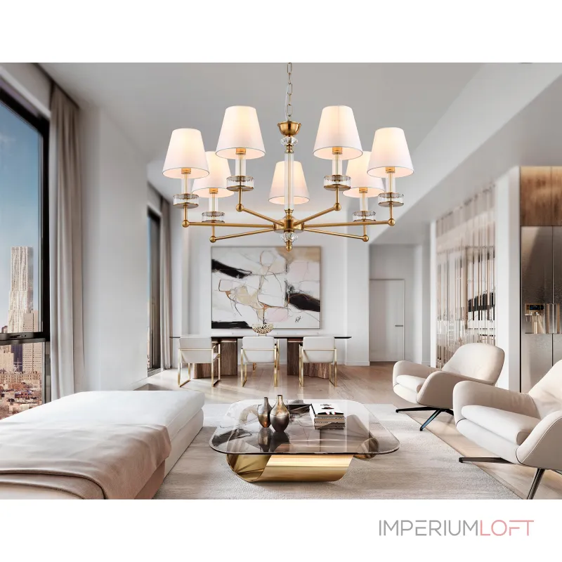 Подвесная люстра с абажурами и хрусталем Ambrella HIGH LIGHT LH71023