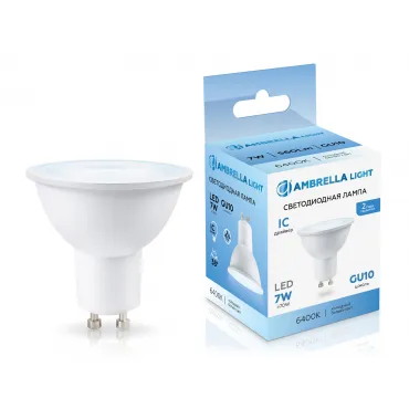 Светодиодная лампа Lens 38° MR16 7W 6400K Ambrella BULBING 190716