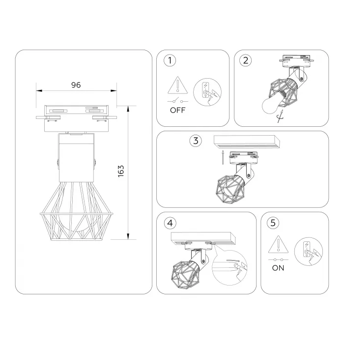 Трековый однофазный светильник со сменной лампой Ambrella TRACK SYSTEM GL5002 от ImperiumLoft
