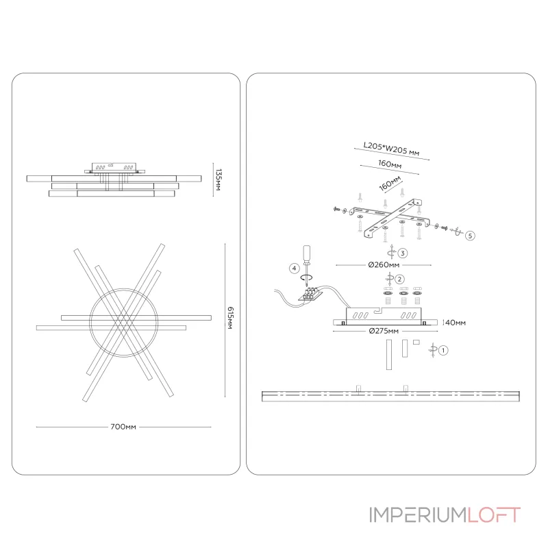 Потолочная люстра Ambrella COMFORT LineTech FL6272 Потолочная люстра Ambrella COMFORT LineTech FL6272