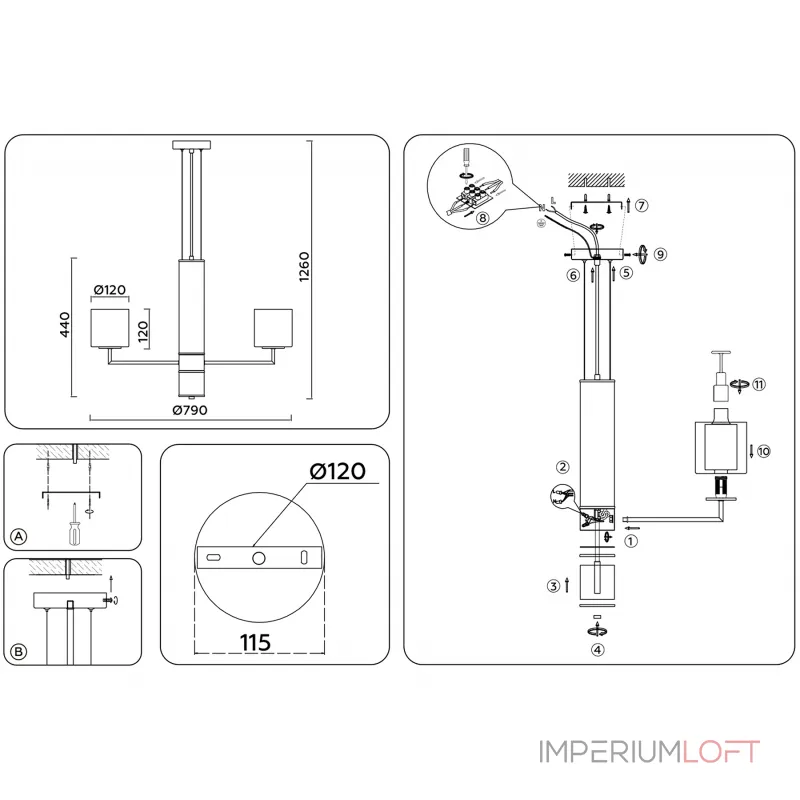Подвесная люстра Ambrella HIGH LIGHT LH56003 Подвесная люстра Ambrella HIGH LIGHT LH56003