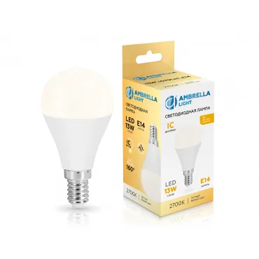 Лампа светодиодная Шар P45 13W 2700K Ambrella BULBING 451313