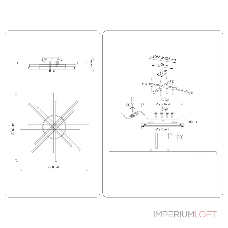 Потолочная люстра Ambrella COMFORT LineTech FL6275 Потолочная люстра Ambrella COMFORT LineTech FL6275