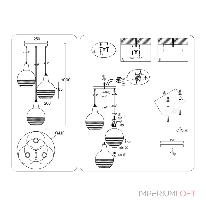 Светильник подвесной Ambrella TRADITIONAL TR8503 от ImperiumLoft Светильник подвесной Ambrella TRADITIONAL TR8503 от ImperiumLoft