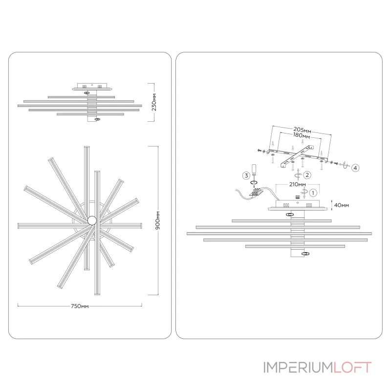 Потолочная люстра Ambrella COMFORT LineTech FL6244