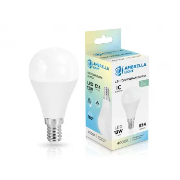 Лампа светодиодная Шар P45 13W 4000K Ambrella BULBING 451314