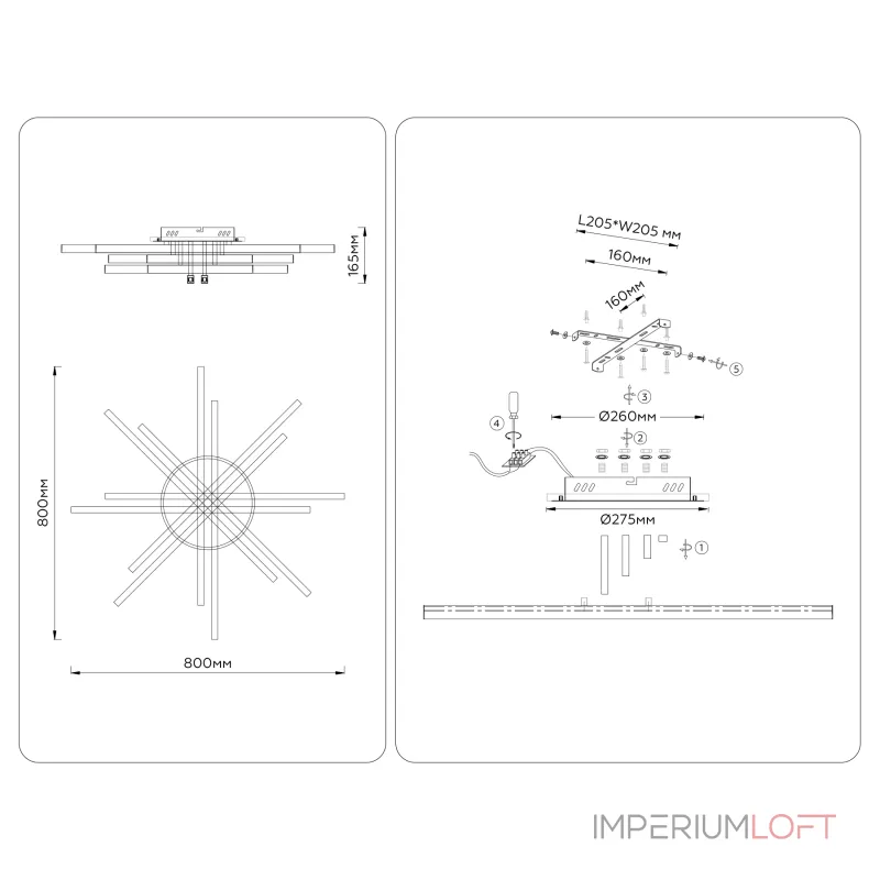 Потолочная люстра Ambrella COMFORT LineTech FL6276 Потолочная люстра Ambrella COMFORT LineTech FL6276