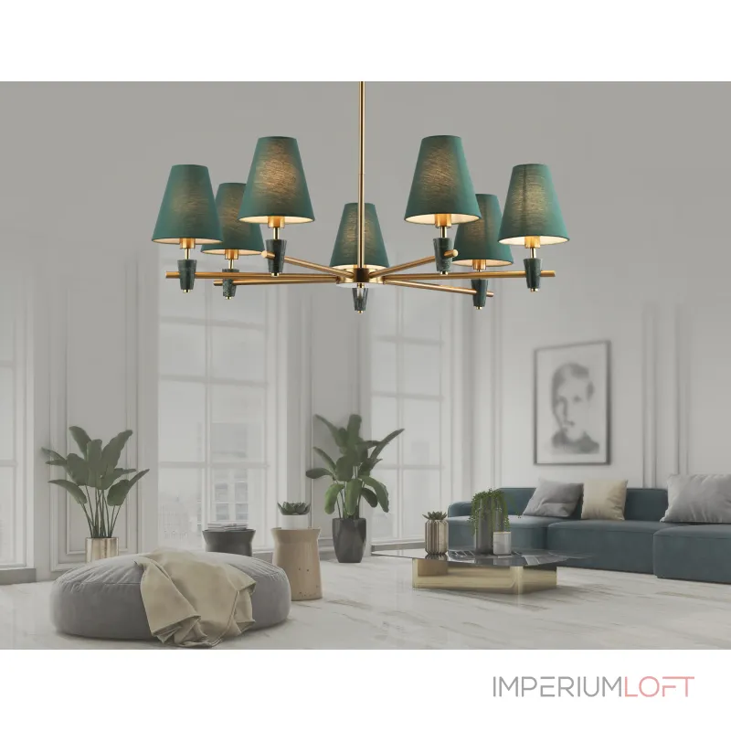 Люстра на штанге с абажурами и мрамором Ambrella HIGH LIGHT LH75053 от ImperiumLoft Люстра на штанге с абажурами и мрамором Ambrella HIGH LIGHT LH75053 от ImperiumLoft