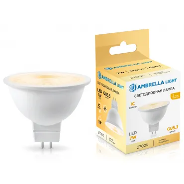 Светодиодная лампа Lens 38° MR16 7W 2700K Ambrella BULBING 170713 Светодиодная лампа Lens 38° MR16 7W 2700K Ambrella BULBING 170713