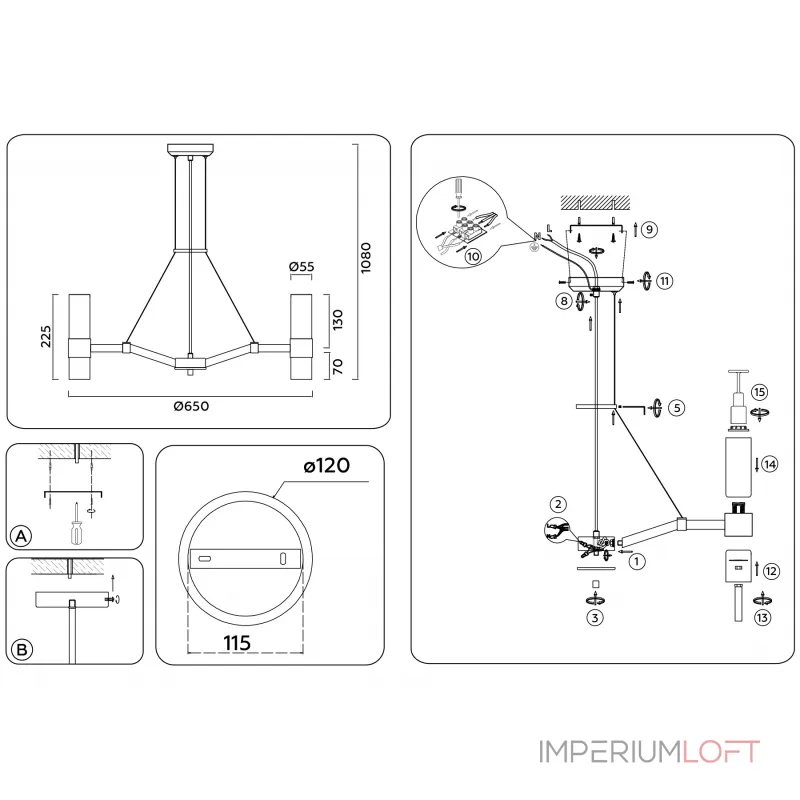 Подвесные люстры Ambrella HIGH LIGHT LH55114