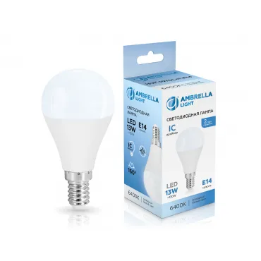 Лампа светодиодная Шар P45 13W 6400K Ambrella BULBING 451316