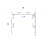 Алюминиевый профиль накладной/подвесной "Profile System" Ambrella ILLUMINATION GP2550AL