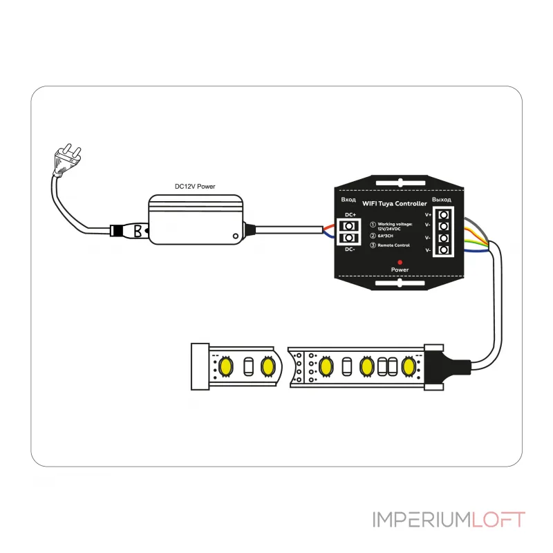 Контроллер WIFI Tuya для светодиодных лент RGB c радио пультом Ambrella ILLUMINATION GS11551