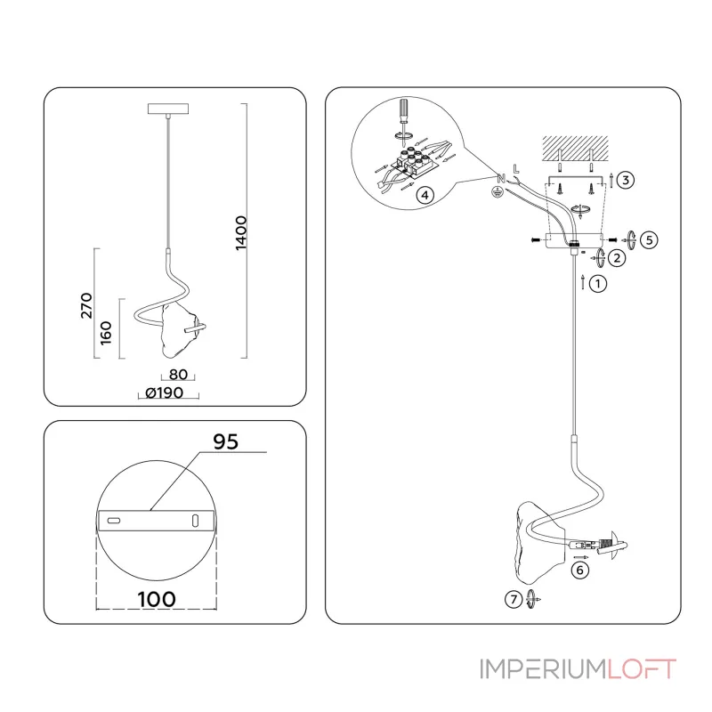 Подвесной светильник Ambrella HIGH LIGHT LH15001 Подвесной светильник Ambrella HIGH LIGHT LH15001