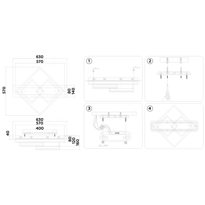 Потолочный светодиодный светильник с пультом Ambrella ACRYLICA FA8531 от ImperiumLoft