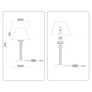 Настольная лампа с абажуром и хрусталем Ambrella HIGH LIGHT LH71007 от ImperiumLoft