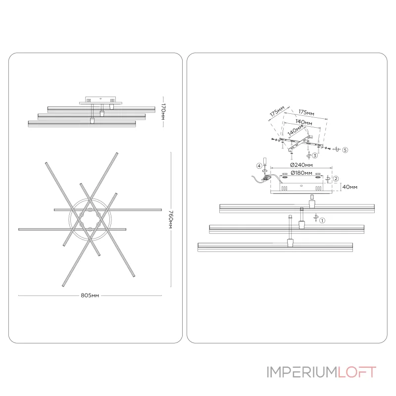 Потолочная люстра Ambrella COMFORT LineTech FL6252