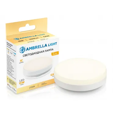 Светодиодная лампа GX53 15W 2700K Ambrella BULBING 531503 Светодиодная лампа GX53 15W 2700K Ambrella BULBING 531503
