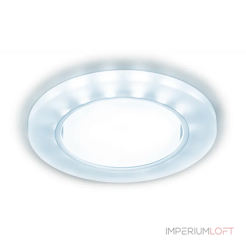 Встраиваемый точечный светильник GX53 с LED подсветкой Ambrella STANDARD SPOT G214 WH/CH/CLD