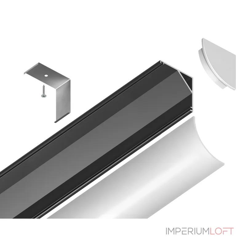 Алюминиевый профиль угловой круглый Ambrella ILLUMINATION GP2100BK Алюминиевый профиль угловой круглый Ambrella ILLUMINATION GP2100BK