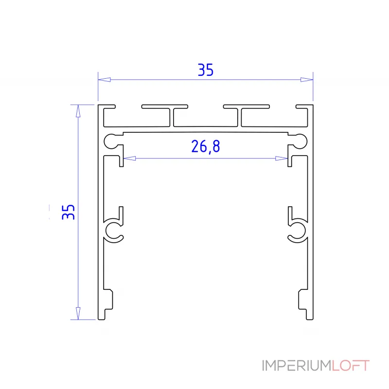 Алюминиевый профиль накладной/подвесной "Profile System" Ambrella ILLUMINATION GP2550WH