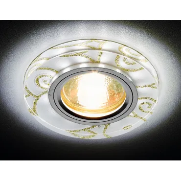 Встраиваемый светильник Ambrella S231 WH/G белый/золотой/MR16+3W(LED WHITE)