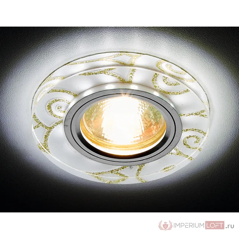 Встраиваемый светильник Ambrella S231 WH/G белый/золотой/MR16+3W(LED WHITE) от ImperiumLoft