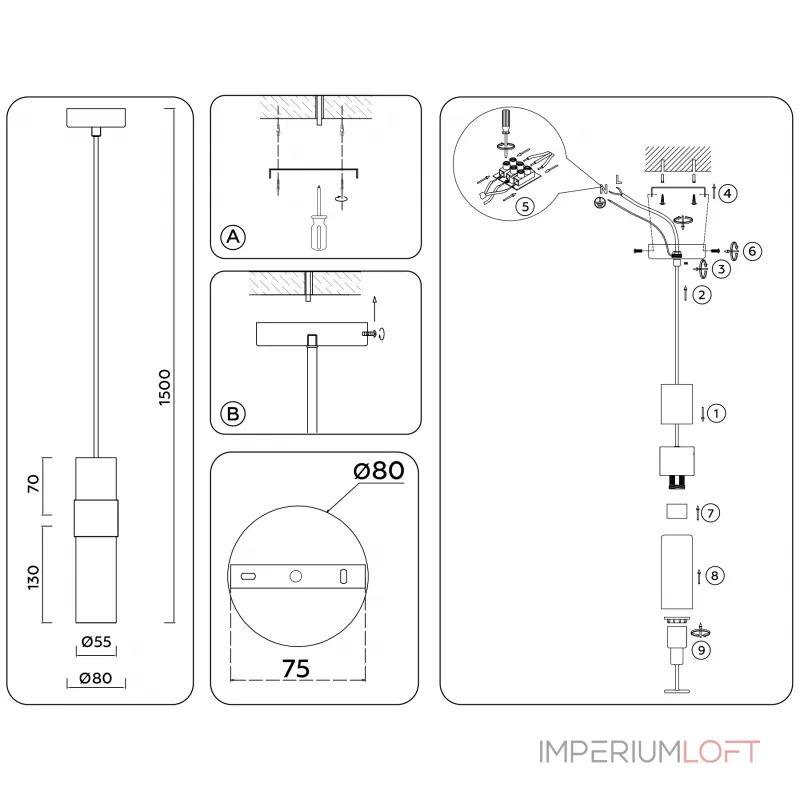 Подвесной светильник Ambrella HIGH LIGHT LH55101 Подвесной светильник Ambrella HIGH LIGHT LH55101
