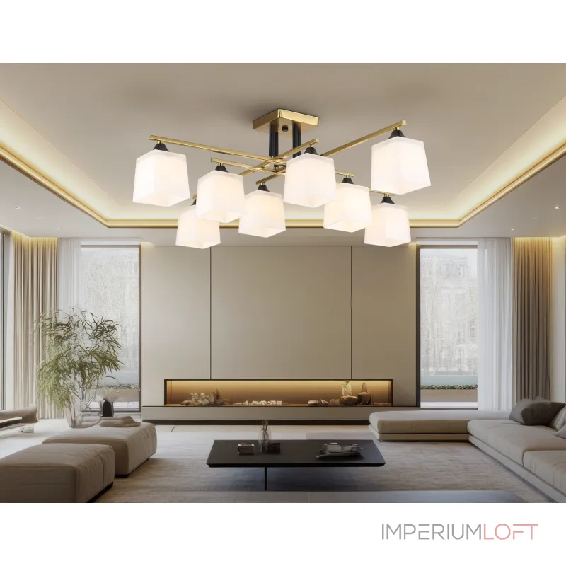 Люстра на штанге со стеклянными плафонами Ambrella TRADITIONAL TR303044