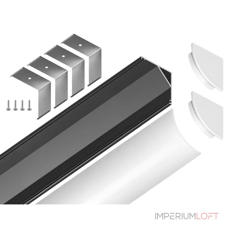 Алюминиевый профиль угловой круглый Ambrella ILLUMINATION GP2100BK Алюминиевый профиль угловой круглый Ambrella ILLUMINATION GP2100BK