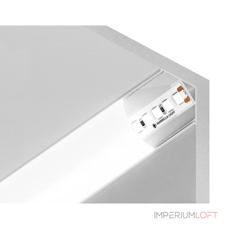 Алюминиевый профиль угловой круглый Ambrella ILLUMINATION GP2100WH