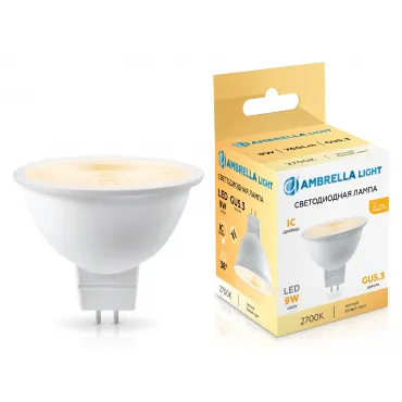 Светодиодная лампа Lens 38° MR16 9W 2700K Ambrella BULBING 170903 Светодиодная лампа Lens 38° MR16 9W 2700K Ambrella BULBING 170903