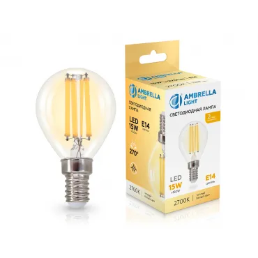 Лампа светодиодная Шар P45 15W 2700K Ambrella BULBING 451533