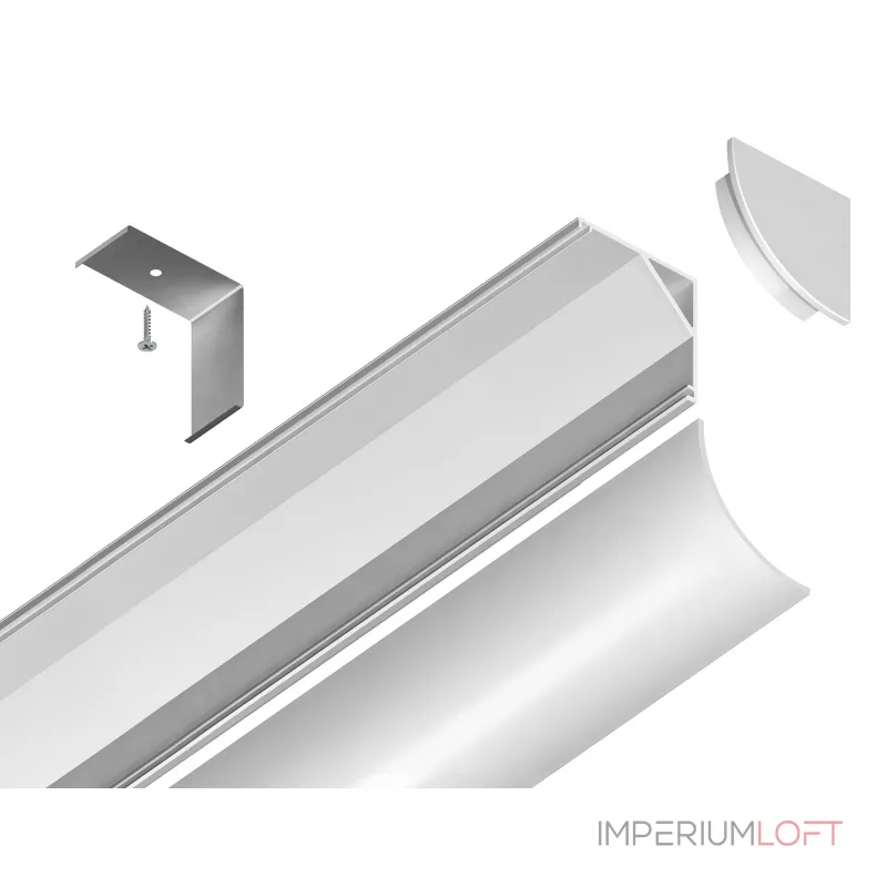 Алюминиевый профиль угловой круглый Ambrella ILLUMINATION GP2100WH