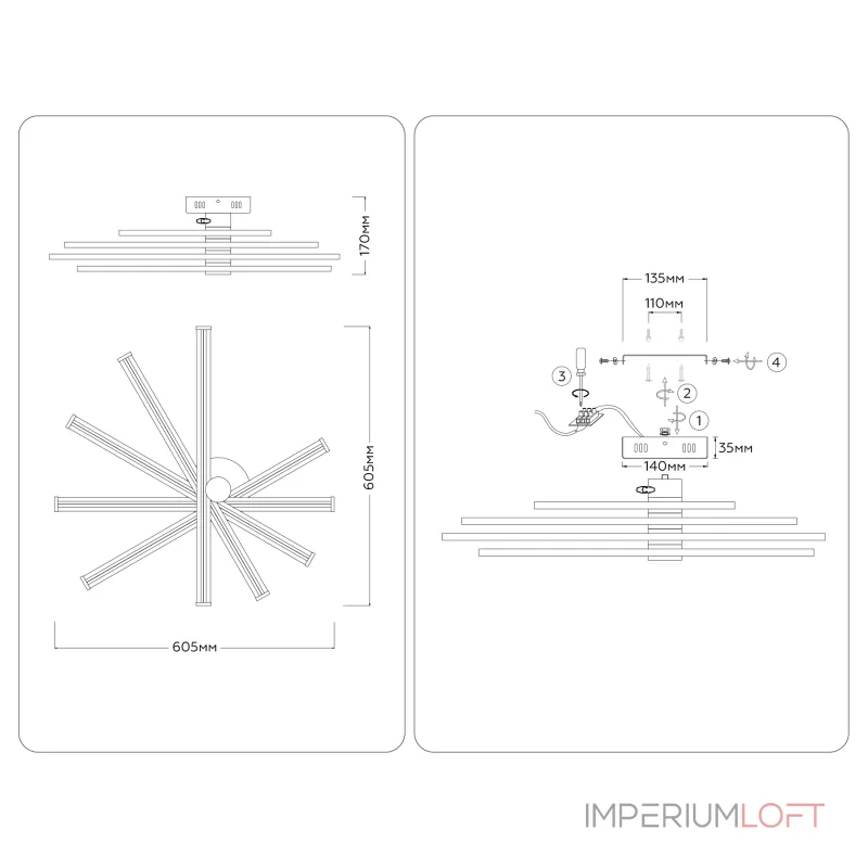 Потолочная люстра Ambrella COMFORT LineTech FL6222 Потолочная люстра Ambrella COMFORT LineTech FL6222