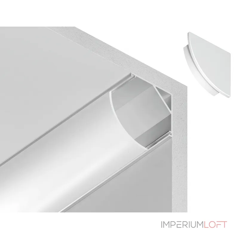 Алюминиевый профиль угловой круглый Ambrella ILLUMINATION GP2100WH