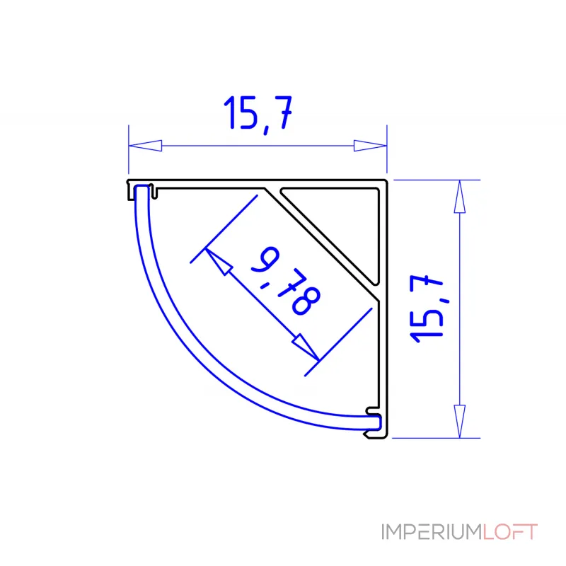 Алюминиевый профиль угловой круглый Ambrella ILLUMINATION GP2100WH